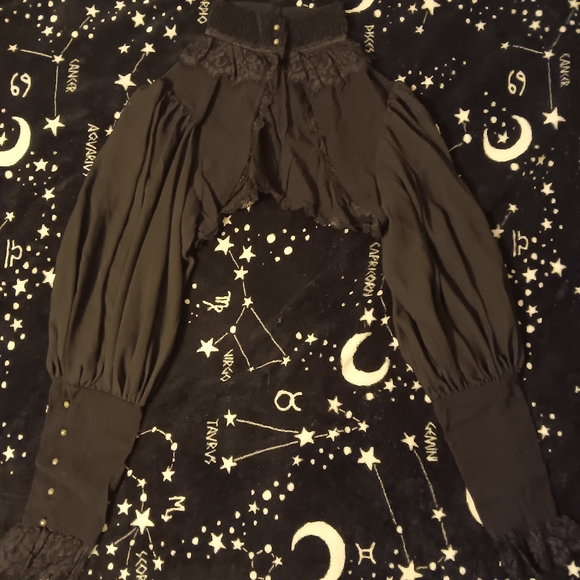 Dolls Kill Sweaters - Widow Forevermore Puff Sleeve Shrug 💜